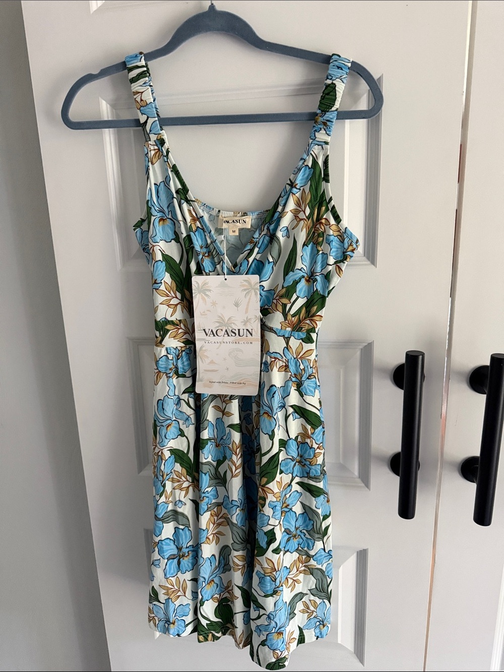 Vacasun Floral Sundress - Blue Green White medium